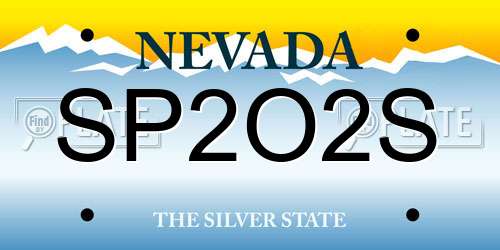 SP2O2S Nevada License Plate