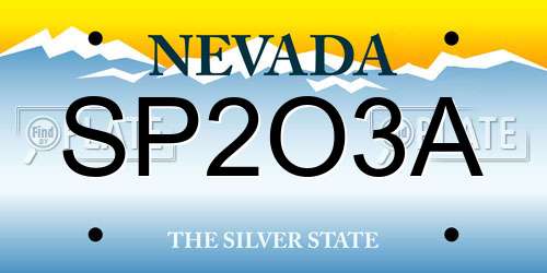 SP2O3A Nevada License Plate