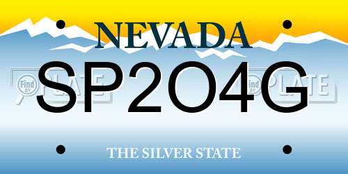 SP2O4G Nevada License Plate