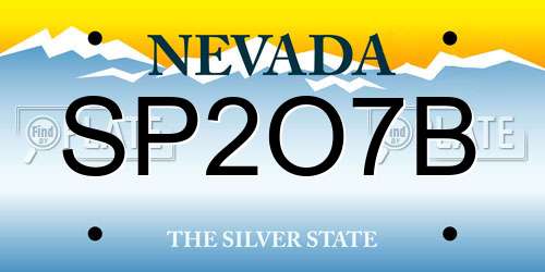SP2O7B Nevada License Plate