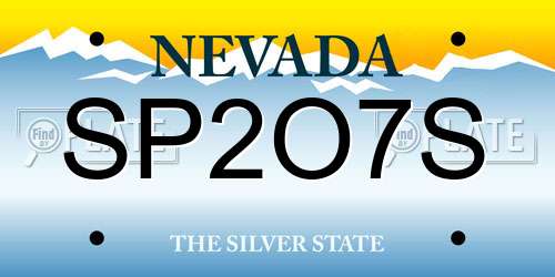 SP2O7S Nevada License Plate