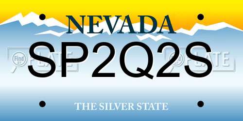 SP2Q2S Nevada License Plate
