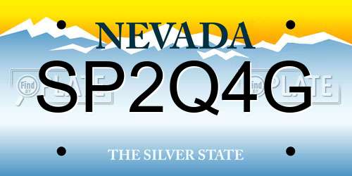 SP2Q4G Nevada License Plate