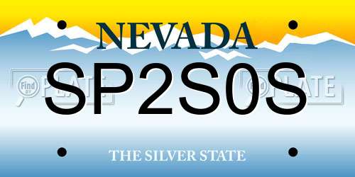 SP2S0S Nevada License Plate