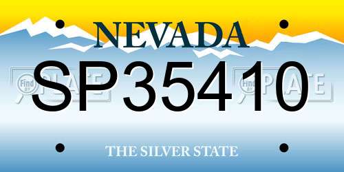 SP35410 Nevada License Plate