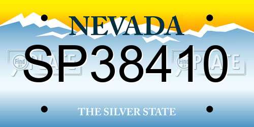 SP38410 Nevada License Plate