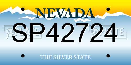 SP42724 Nevada License Plate