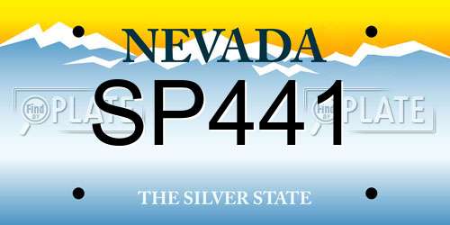 SP441 Nevada License Plate