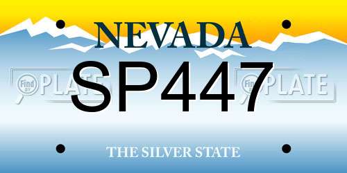 SP447 Nevada License Plate