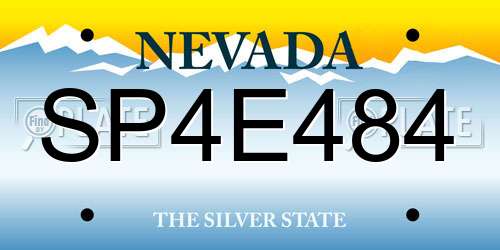 SP4E484 Nevada License Plate
