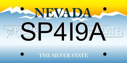 SP4I9A Nevada License Plate