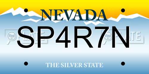 SP4R7N Nevada License Plate