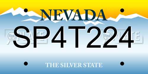 SP4T224 Nevada License Plate