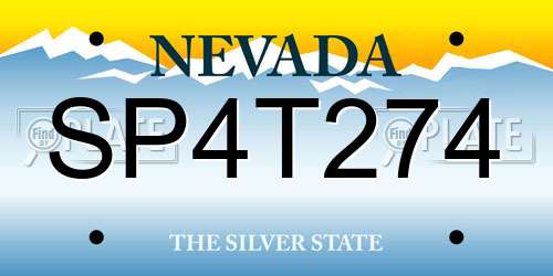 SP4T274 Nevada License Plate