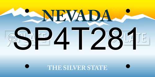 SP4T281 Nevada License Plate
