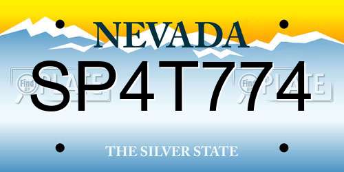 SP4T774 Nevada License Plate