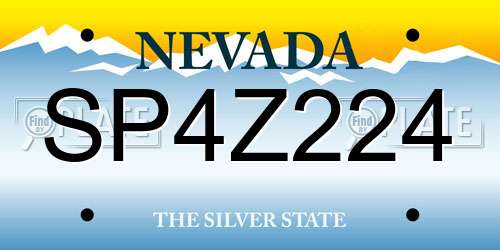 SP4Z224 Nevada License Plate