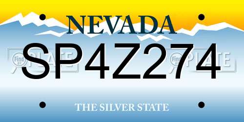 SP4Z274 Nevada License Plate