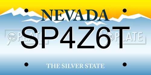 SP4Z6T Nevada License Plate