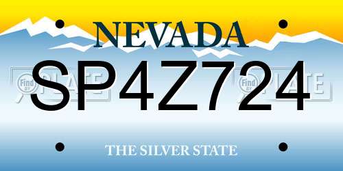 SP4Z724 Nevada License Plate