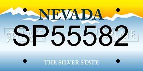 SP55582 Nevada License Plate