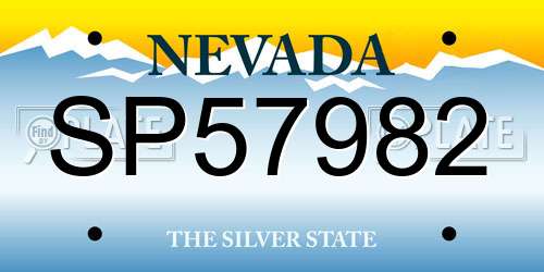 SP57982 Nevada License Plate