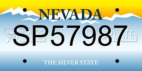 SP57987 Nevada License Plate