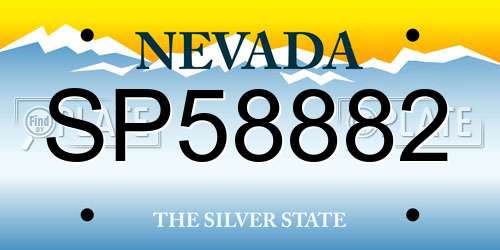 SP58882 Nevada License Plate