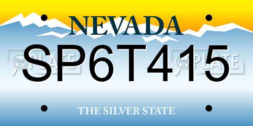 SP6T415 Nevada License Plate