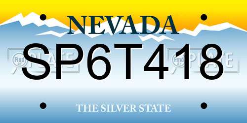 SP6T418 Nevada License Plate