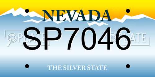 SP7046 Nevada License Plate