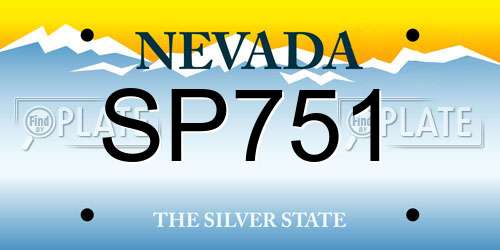SP751 Nevada License Plate
