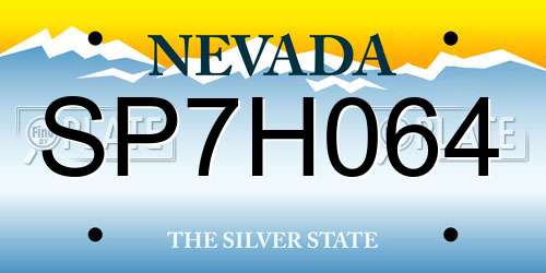 SP7H064 Nevada License Plate