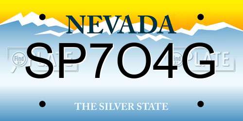 SP7O4G Nevada License Plate