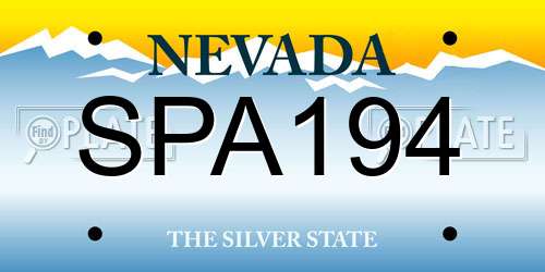 SPA194 Nevada License Plate