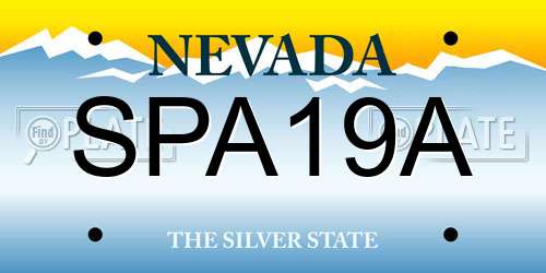 SPA19A Nevada License Plate