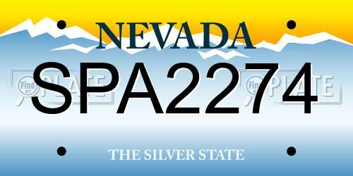 SPA2274 Nevada License Plate