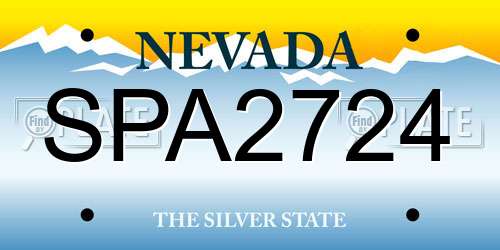 SPA2724 Nevada License Plate