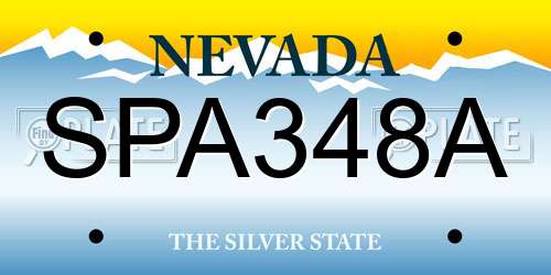 SPA348A Nevada License Plate