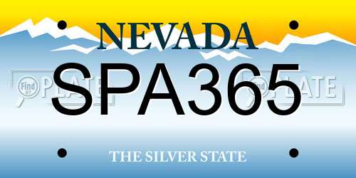SPA365 Nevada License Plate