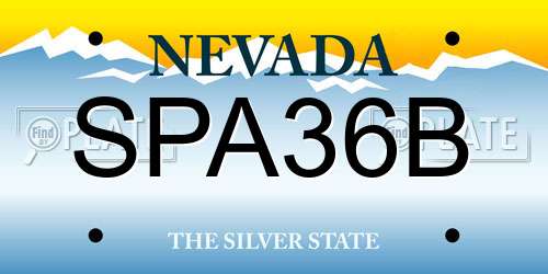 SPA36B Nevada License Plate
