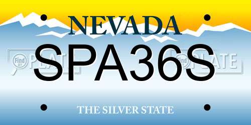 SPA36S Nevada License Plate