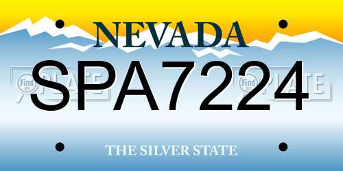 SPA7224 Nevada License Plate