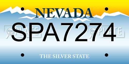 SPA7274 Nevada License Plate