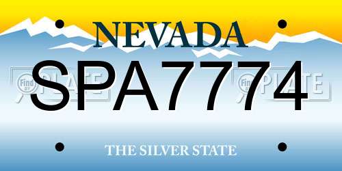 SPA7774 Nevada License Plate