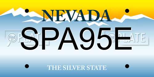 SPA95E Nevada License Plate