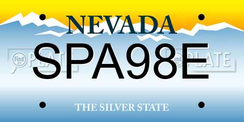 SPA98E Nevada License Plate