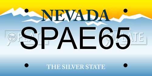 SPAE65 Nevada License Plate