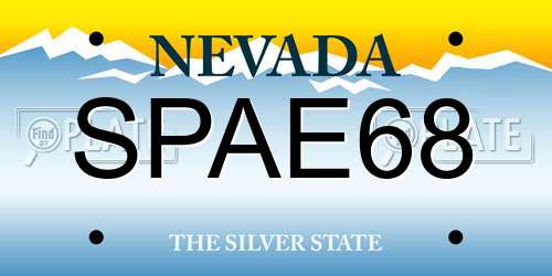 SPAE68 Nevada License Plate