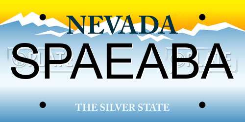 SPAEABA Nevada License Plate